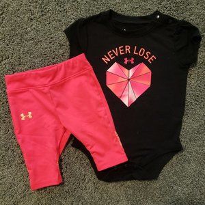Under Armour Infant set. Capri and Onsie 6/9M